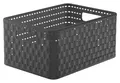 ROTHO Country Aufbewahrungskorb Dekokorb Regalkorb Kunststoff Schwarz 33 x 24 cm
