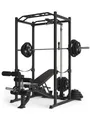 Atletica R5-Vega Power Rack | Power Cage mit Latzug | Multi-Grip Klimmzugstange, Safety Straps, J-Hooks & Weight-Pins | 213 cm Höhe | in Zwei Höhen verfügbar Größe 195 cm