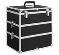 vidaXL Kosmetikkoffer Kosmetikkoffer 37x24x40 cm Schwarz Aluminium (1-tlg)