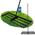 KOTARBAU® Rasenrakel 90 x 30 cm Mit Stiel Stahl 175 cm Nivellierrechen Rechen Edelstahl Zubehör