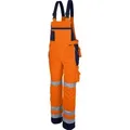 Qualitex Arbeitshose 'PRO Warnschutz' in warnorange/marine, Größe: 64 - Latzhose - Warnschutz für PROfessionals