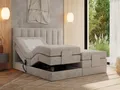 MKS MEBLE Boxspringbett 180x200 elektrisch verstellbar 7-Zonen Taschenfederkern Matratze und Topper Bett 180x200 mit Motor Polsterbett Motorbett - Comforto - Beige Strukture - H4