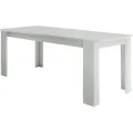 Ausziehbarer Esstisch Dkouamé, Ausziehbare Konsole bis zu 12 Sitzplätzen, ausziehbare Konsole 100 %  Italy, cm 160/210x90h75, Lärche glänzend w... - Weiß