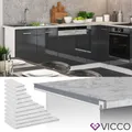Küchenarbeitsplatte R-Line Marmor Weiß 120 cm Vicco