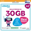 LEBARA HELLO! 30 Prepaid SIM-Karte | Allnet-Flat Telefonie & SMS | 30 GB Daten