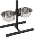 Kerbl 82258 Futterbar Hunde / Katzen inkl. 2 Futternäpfe Edelstahl 2800ml 43cm