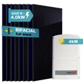 SUNNIVA 4.0 kW Solaranlage, 8x 500 W Solarmodule Fullblack Bifacial, Wechselrichter SolarEdge SE4K (3-phasig)