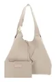 Coccinelle Leder Schultertasche C-Easy Shopper Sandshell beige