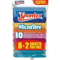 Spontex Allzwecktuch Microfibre, 30 x 30 cm, aus Mikrofaser, farbig sortiert, 10 Stück