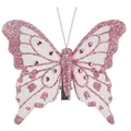 Dekoschmetterling aus Federn Glittersteine für Frühling Hochzeit, 4 Stück