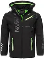 Geographical Norway Herren Herbst Winter Jacke Softshell Jacke Outdoor Regen Übergangs, Farbe:Schwarz, Größe:XXL