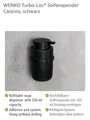 WENKO Wand-Seifenspender BPA Frei Schwarz Kunststoff Turbo-Loc nachfüllbar 250ml