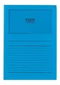 Elco Ordo Classico Papier-Organisationsmappen 220 x 310 mm 120 g/m² mit Aufdruck und Sichtfenster 180 x 100 mm Karton à 100 Stück leuchtend blau