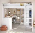 Parisot Hochbett Higher (Stauraumbett Liegefläche 90x200 cm) mit Schreibtisch, mit Kleiderschrank