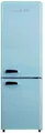 Wolkenstein KG250.4RT LB Stand Retro Kühl-Gefrierkombination, 54,60 cm breit, 249 L, LED Beleuschtung, blau