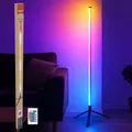 Grundig LED Stehlampe 120 cm – RGB Lampe mit Fernbedienung – Schlaf- und Wohnzimmerlampe – Stromversorgung über USB – mit 4 Lichtmodi und 60 LEDs - für Gaming und Deko