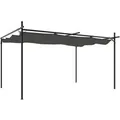 DELUKE Terrassenüberdachung Mit Schiebedach OLIMP Anthrazit 395x292x230cm Pergola Garten Pavillon Rankhilfe Sonnenschutz Gartenpergola