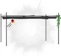 DELUKE® Terrassenüberdachung mit Schiebedach OLIMP | Anthrazit 395x292x230cm | Pergola Garten Pavillon Rankhilfe Sonnenschutz Gartenpergola Gartenpavillon mit Sonnendach