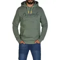 DENIMFY Kapuzenpullover Herren Hoodie DFArno Regular Fit Longsleeve Sweatshirt mit Kängurutasche grün 3XL