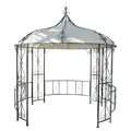 Pergola Almeria, Rundpavillon Garten Pavillon, stabiles Stahl-Gestell Ø 3m