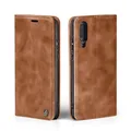 LBH Handyhülle für Samsung Galaxy A50 in Hellbraun mit Karten- und Geldfach Smartphone Hülle mit Standfunktion Flip Case Schutzhülle Magnetverschluss Vintage