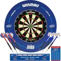 Winmau Blade 6 PDC-Set inkl. Dartboard, Surround, 6 Pfeile, Abwurflinie PDC 5310 - Blau