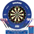 WINMAU Dartscheibe PDC Surround Set, für Steeldarts, aus Sisal, mit 6 Dartpfeilen
