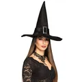 Boland 00900 - Hexenhut Kendra, schwarz, für Erwachsene, Hut, Kopfbedeckung, Zauberer, Hexe, Kostüm, Karneval, Mottoparty, Halloween