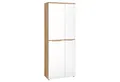 Vito Aktenschrank CLYDE, Mauvella Eiche Dekor, Weiß supermatt, 4 Türen, Soft-Close-Funktion, B 75 x H 197 x T 38 cm