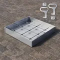 Schachtabdeckung Edelstahl 800x800 Höhe 80 mm Revisionsschacht Gullideckel Auspflasterbar EN - 124