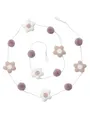 VERTBAUDET Kinderzimmer Girlande mit Blumen rosa Bedruckt