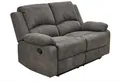 luma-home 2-Sitzer 15130, Sofa mit halbautomatischer Relaxfunktion B148/T87/H97 cm, 2-Sitzer, Tonnentaschenfederkern, Bezug Mikrofaser Vintage Anthrazit