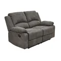 2-Sitzer-Relaxsofa Couch Liegefunktion Federkern Polster Stoff Vintage Anthrazit