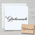 NEWSTAMPS Stempel Glückwunsch Motivstempel aus Holz & Gummi zum Karten basteln, Holzstempel, Sprüche, Spruchstempel, Textstempel, Schrift, Scrapbook, Textilstempel, Deko