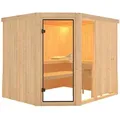 Karibu Sauna Fiona 3-Ohne Ofen-Ohne Dachkranz
