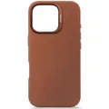 Decoded Lederhülle für iPhone 16 Pro, MagSafe-kompatible Hülle, Aus Hochwertigem ECCO-Leder, Hervorragender Fall- und Aufprallschutz, Kratzfeste Handyhülle, Metalltasten, Tan