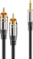 SON AC600-050 - Audio Kabel, 3,5 mm Klinkenstecker auf 2x Cinch, 5 m