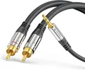5m Premium Cinch zu Aux Kabel 3,5mm Klinke Audio 2x Cinch RCA Stecker Klinke PC