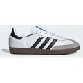 Adidas Samba OG Full Grain Leather Gritty Sud Sneaker in Weiß Schwarz – 5.5 UK - 38 2/3 EU - 6M/7F US / White Black - Weiß - 38 2/3