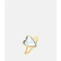 Liebeskind Berlin Fingerring Schmuck Geschenk Glass Heart Ring, mit Glasstein gelb|goldfarben 54