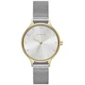 SKAGEN Quarzuhr SKAGEN Damenuhr "Anita" Edelstahl silber gelbgoldfarben Glassteine