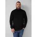 s.Oliver Longpullover Strickpullover Strukturmix-Pullover aus reiner Baumwolle mit Rollkragen schwarz 4XL (64/66)