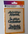 Angebot! 3Stanzschablonen " Kondolenz 1 ", Trauer, Beileidswünsche, Jittenmeier