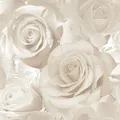 Madison Rose Glitzer Blumen Tapete Perle / Creme - Muriva 139524 Neu