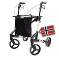TOPRO Troja Original Rollator Black Series Modell 2025, Faltbarer Premium Leichtgewicht-Rollator mit integrierter Ankipphilfe, Indoor & Outdoor | 7 Jahre Garantie (Polarsilber, Medium)