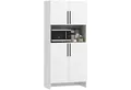 HOMCOM Küchenbuffet Küchenschrank mit Mikrowellenablage, Soft-Close-Tür (Aufbewahrungsschrank, 1-St., Vitrinenschrank) für Küche Esszimmer 79 x 40 x 175 cm Weiß