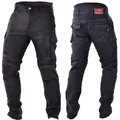 Trilobite Motorradhose Jeans Acid Scrambler Doublelayer CE AAA schwarz W30-L32