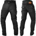 Trilobite Acid Scrambler Doublelayer Motorrad Jeans, schwarz, 30/32