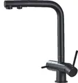 Felix | 3 Wege Premium Schwarz matt ausziehbare Armatur | Edelstahl Osmose Wasserhahn Küche |Mischbatterie - 360 Grad | Filter 3 Anschlüsse