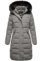 REPUBLIX Damen Gefütterte Dicke Winter Jacke Mantel Parka mit Kapuze RJ-8019 Grau 3XL